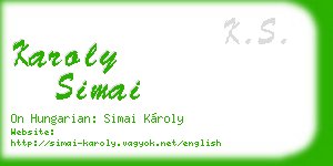karoly simai business card