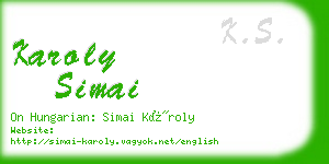 karoly simai business card